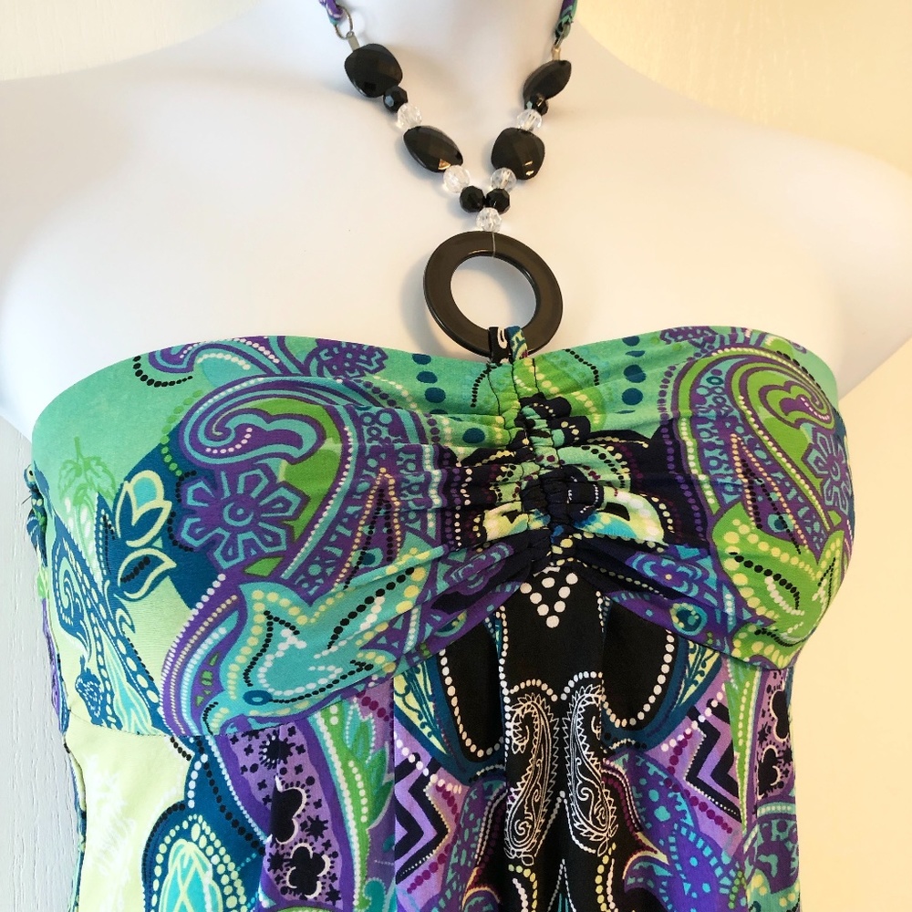 Carole Little Dress Size: 6 Blues and Greens Paisley